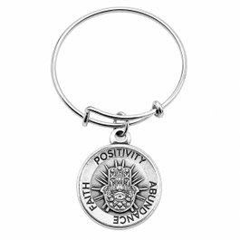Alex And Ani Anillo Mano de Fatima Charm Gris