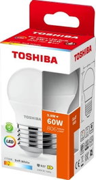 TOSHIBA Ecoflare G45 E27 LED - Bombilla de 5.9W, Cálida 2700K, G45, E27