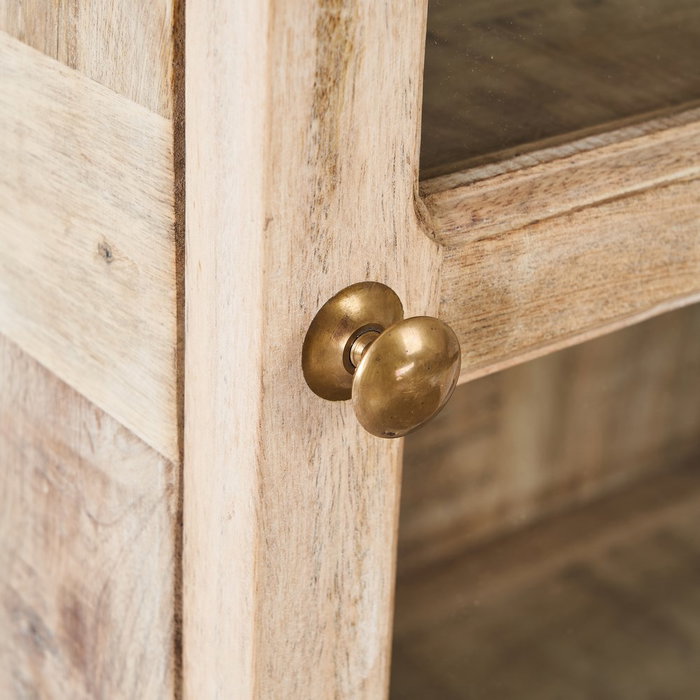 Vitrina Blanco Rozado Madera de Mango 60 X 35,50 X 157,50 cm