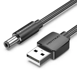 Vention Cable de Alimentación CEYBF USB-A a DC 5.5mm, 1m, Negro