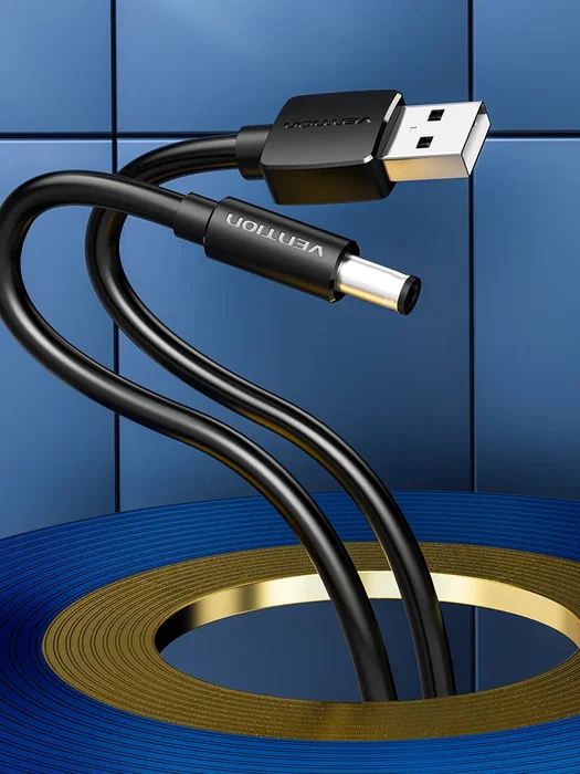 Vention Cable de Alimentación CEYBF USB-A a DC 5.5mm, 1m, Negro