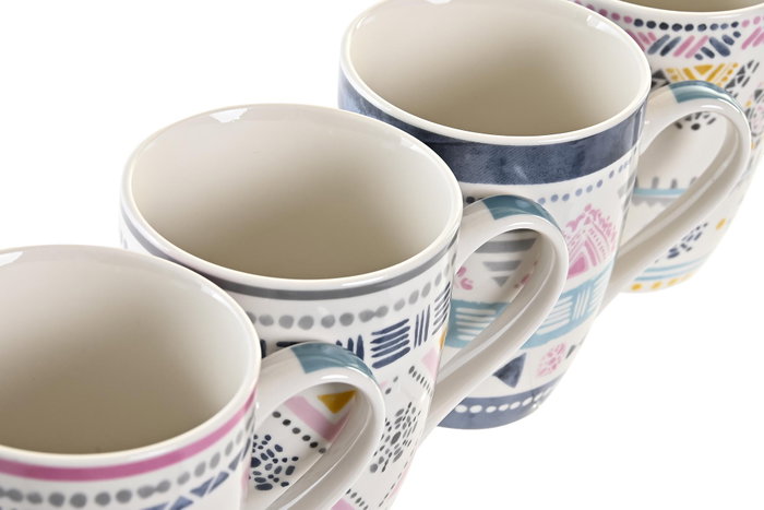 DKD Home Decor Mug Boho Multicolor 8.3 x 10.5 x 11.5 cm (12 Unidades)