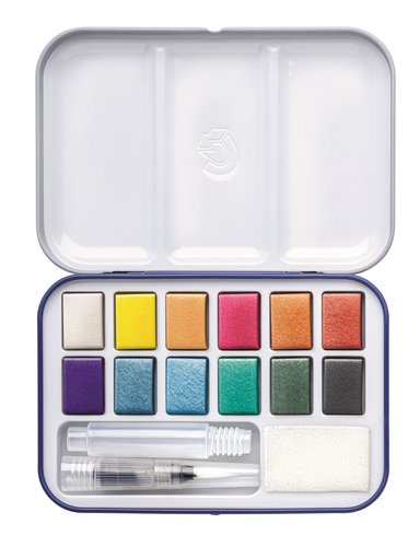 Staedtler Estuche Metálico Acuarelas 888M M12-C, 12 Colores Metalizados, Incluye Pincel de Agua Staedtler Estuche Metálico Acuarelas 888M M12-C, 12 Colores Metalizados, Incluye Pincel de Agua