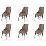 Hanah Home Juego 6 Sillas Comedor Cappuccino y Marrón