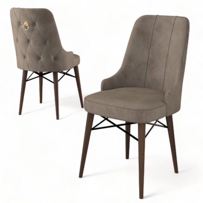 Hanah Home Juego 6 Sillas Comedor Cappuccino y Marrón