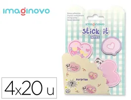 Imaginovo Bloc Notas Adhesivas Surprise Pegatina Sorpresa 20 Hojas Tamaños Surtidos Azul