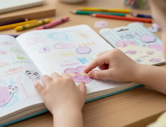 Imaginovo Bloc de Notas Adhesivas Sorpresa para Niños, 20 Hojas de Tamaños Surtidos con Diseño Fantasía y Pegatina, Azul Imaginovo Bloc de Notas Adhesivas Sorpresa para Niños, 20 Hojas de Tamaños Surtidos con Diseño Fantasía y Pegatina, Azul