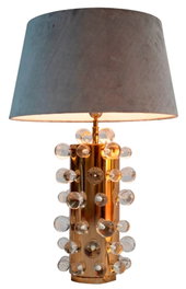 DKD Home Decor Lámpara de Sobremesa Acero Patinado Dorado