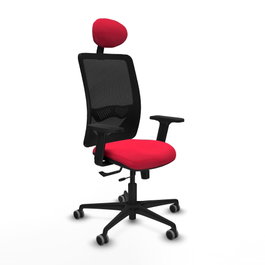 PIQUERAS Y CRESPO Silla de oficina Zulema con mecanismo Sincro/Traslack, Rojo y Negro