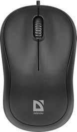 Defender Ratón Óptico MS-759 Patch 1000 DPI 3 Botones USB Negro 52759