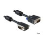 DeLOCK Cable SVGA 2 m VGA con conectores angulados