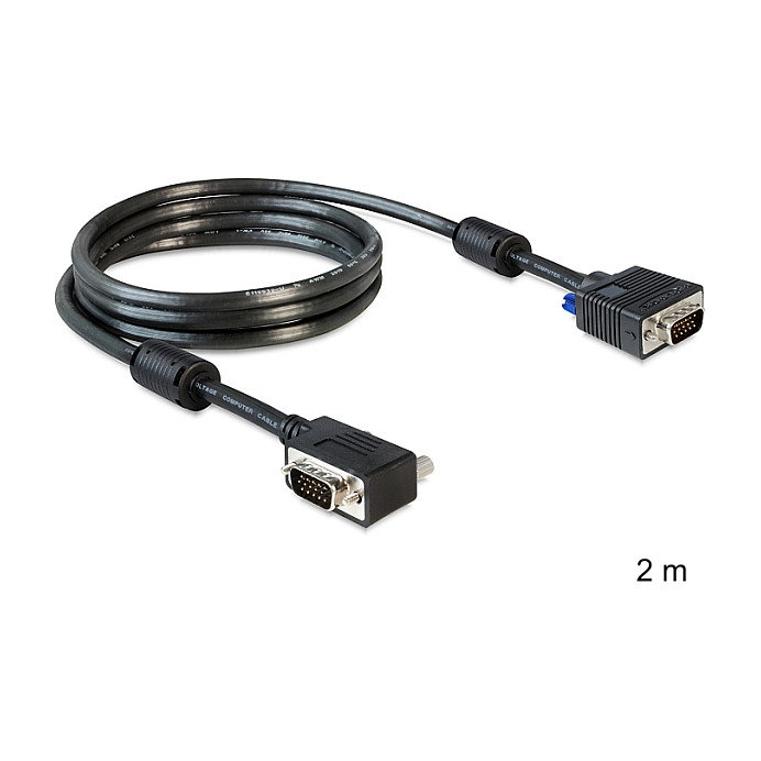 DeLOCK Cable SVGA 2 m VGA con conectores angulados DeLOCK Cable SVGA 2 m VGA con conectores angulados