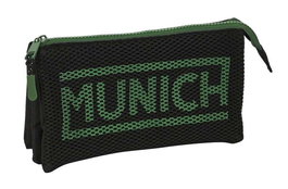 Portatodo Triple Munich Caviar Negro 22 x 12 x 3 cm