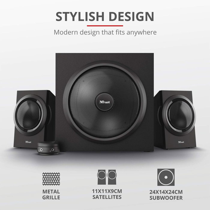 Trust Yuri Altavoces 2.1 120W Negro