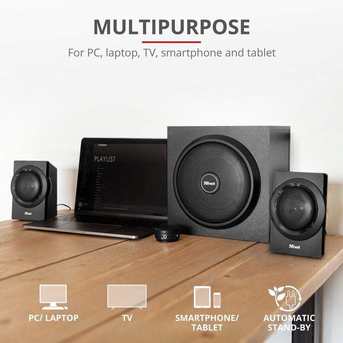 Trust Yuri Altavoces 2.1 120W Negro