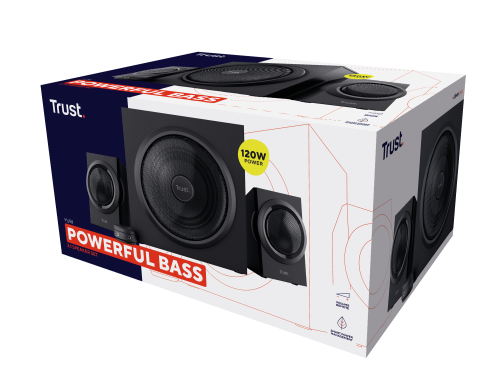 Trust 23696 Conjunto de Altavoces 2.1, 60W RMS, 120W PMPO, Negro, Universal
