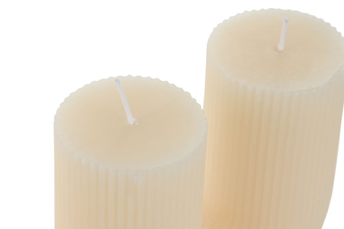 DKD Home Decor Vela Scandi Crema 5 x 11 x 12 cm Duración 26h (12 Unidades)