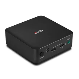 Lindy 42320 Switch KVM de 2 Puertos USB-C, DisplayPort 1.2, 4K UHD (3840x2160), Conmutación Automática, Gris
