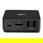LINDY KVM Switch 2 Port USB-C y DisplayPort 1.2 42320, 4K Ultra HD 3840x2160, Conmutación Automática, Audio, USB PD 100W, Metal Gris