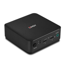 Lindy 42320 Conmutador KVM de 2 puertos Tipo C con DisplayPort 1.2, 4K Ultra HD, Gris