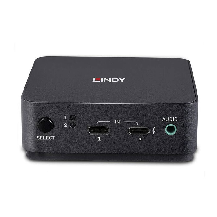 Lindy 42320 Switch KVM de 2 puertos tipo C con DisplayPort 1.2 y 4K Ultra HD