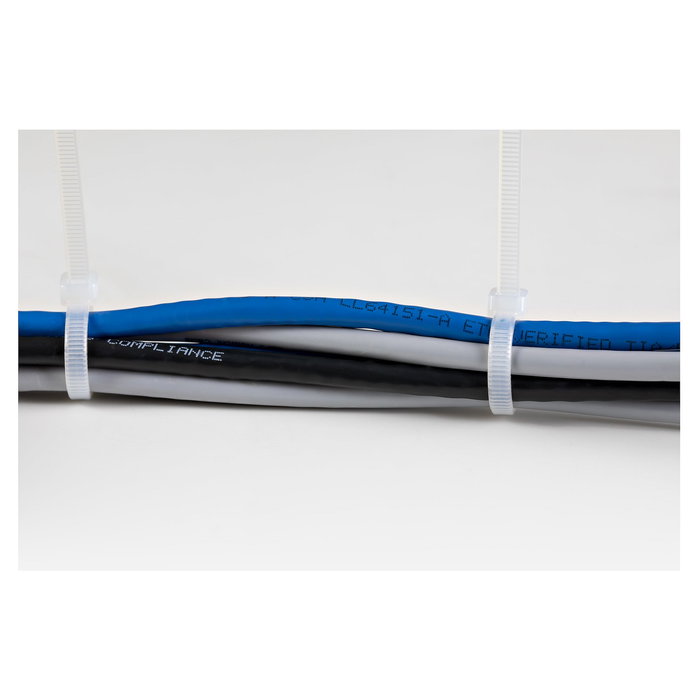 Startech - Paquete de Bridas de Nylon Autoblocantes, 20 cm (8"), Ancho 4 mm, Diámetro de Haz 55 mm, Resistencia a la Tracción 22 kg (50 lb)