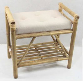 DKD Home Decor Descalzadora Bambú Algodón Marrón y Beige