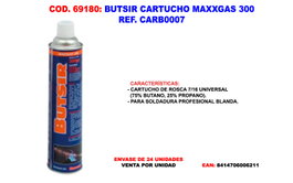 BUTSIR Cartucho Maxxgas 300 Rosca 7/16 330 g
