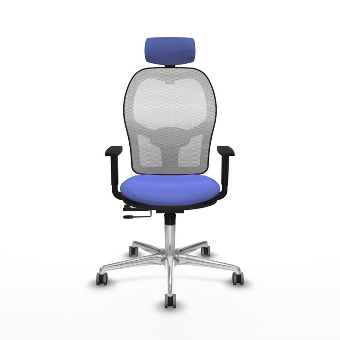 PIQUERAS Y CRESPO Silla de oficina Jorquera con mecanismo Sincro/Traslack, Azul claro y Blanco