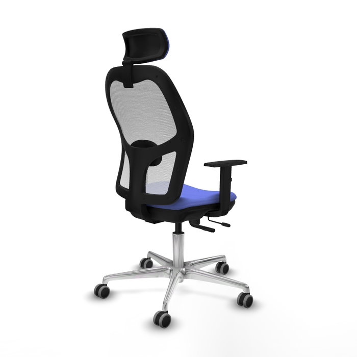 PIQUERAS Y CRESPO Silla de oficina Jorquera con mecanismo Sincro/Traslack, Azul claro y Blanco
