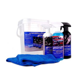Occ Motorsport OCC47100 Kit de Limpieza Interior para Coche - 3 Productos para Tapicería, Salpicadero y Cristales