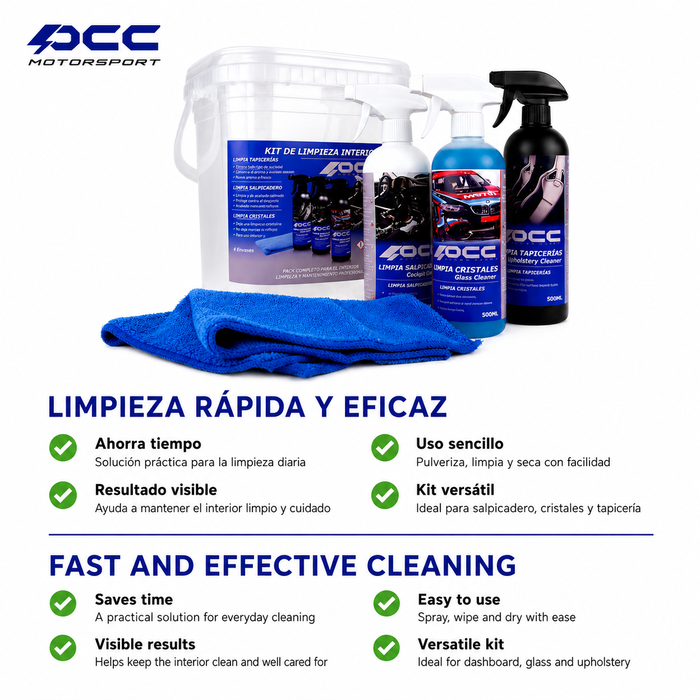 Occ Motorsport Kit de productos limpieza interior coche