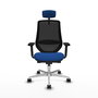 PIQUERAS Y CRESPO Silla de oficina Mardos con mecanismo Sincro/Traslack, Azul y Negro