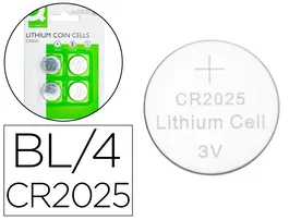 Q-connect Pila Boton Litio CR2025 3V Blister 4 Unidades