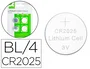 Q-connect Pila de botón de litio CR2025 3V, 4 unidades