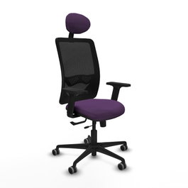 PIQUERAS Y CRESPO Silla de oficina Zulema Morada con Malla Negra