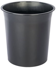 OLEF Papelera de Plástico Cerrada 16 Litros Negra