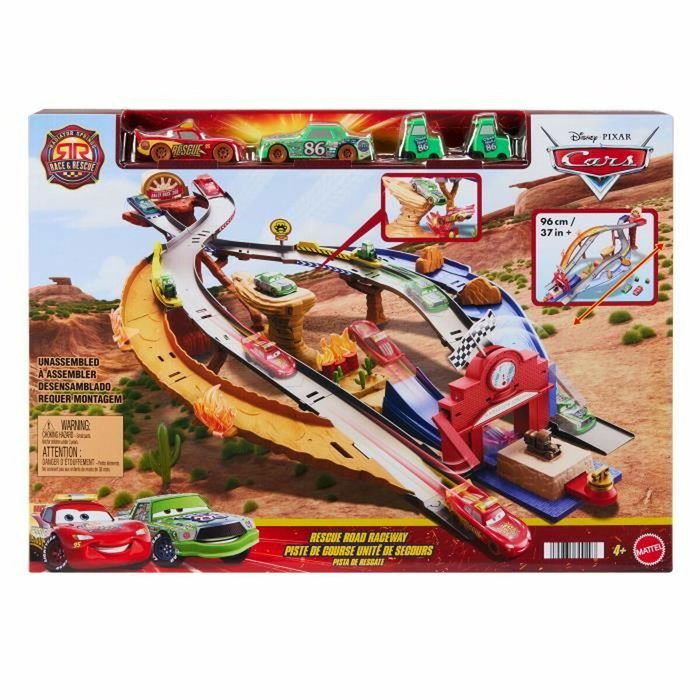 Mattel Disney Pixar Cars Radiador Springs Race & Rescue - Pista Rescue Road con 4 vehículos