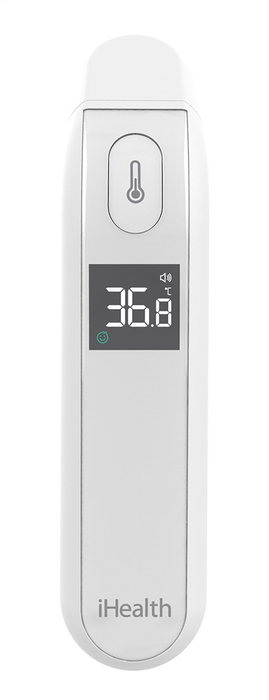 Ihealth Termómetro Digital Clínico Sin Contacto con Piel, Infrarrojos para Temperatura Corporal, Pantalla Iluminada Ihealth Termómetro Digital Clínico Sin Contacto con Piel, Infrarrojos para Temperatura Corporal, Pantalla Iluminada