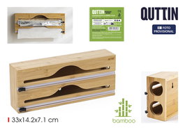 Inde Dispensador Aluminio-Film De Bambú 33 x 14.2 x 7.1 cm (12 Unidades)