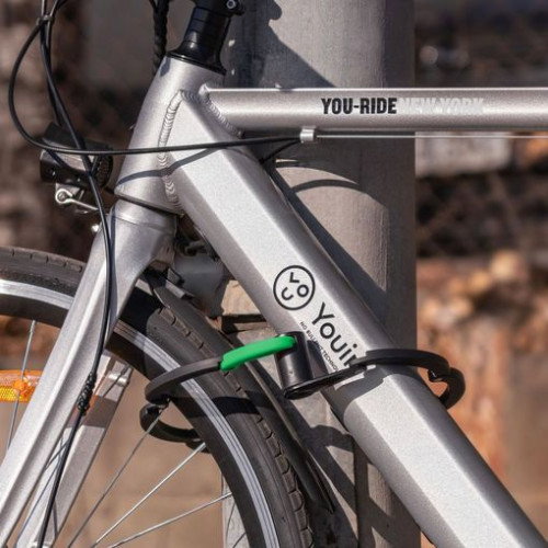 Youin Candado Plegable MA1019 con Luz LED Trasera, Negro / Verde