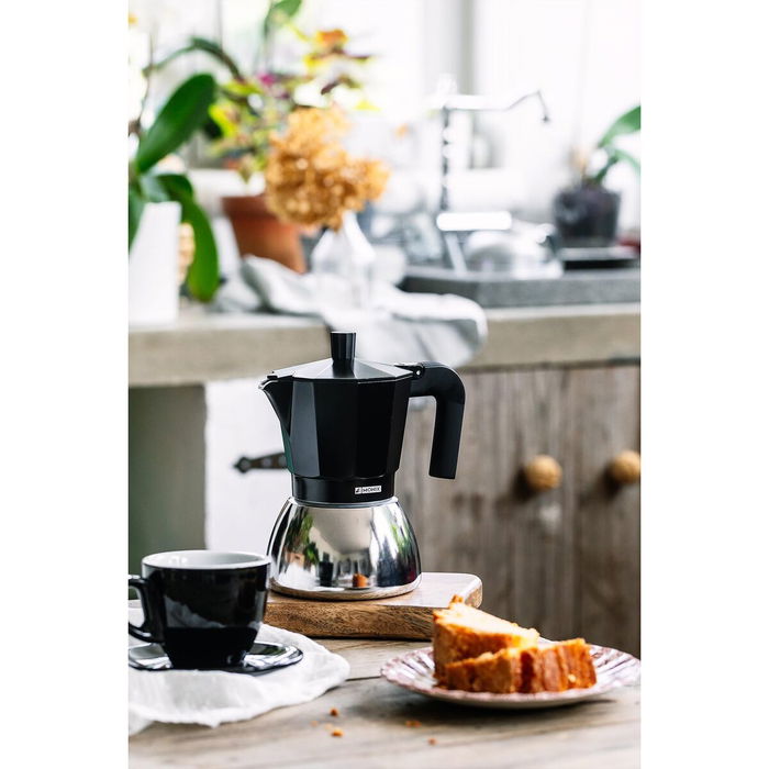 Cafetera Italiana BRA INOX BLACK 3T Negro