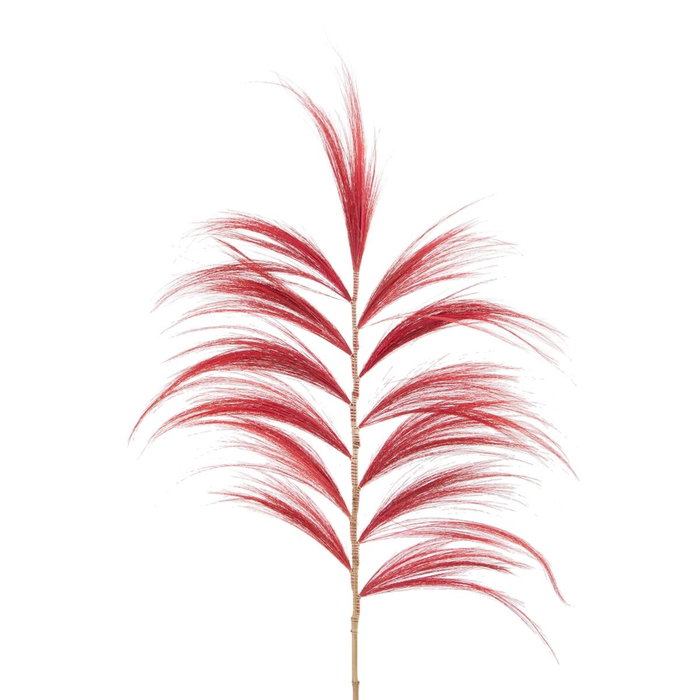 Ixia Rama Roja de Fibra Natural Decorativa 60 x 1 x 230 cm (Pack de 2)