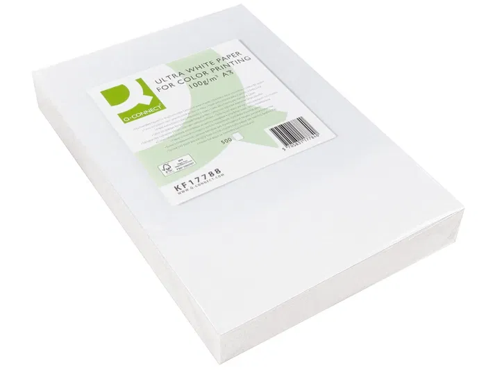 Q-connect Papel Fotocopiadora Ultra White Din A3 100 Gramos Paquete de 500 Hojas Q-connect Papel Fotocopiadora Ultra White Din A3 100 Gramos Paquete de 500 Hojas