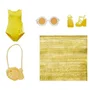 Rainbow High Muñeca de Moda Articulada 27 cm Sunny (Amarillo) con Bañador y Pareo, Juguete para Niñas a partir de 4 Años