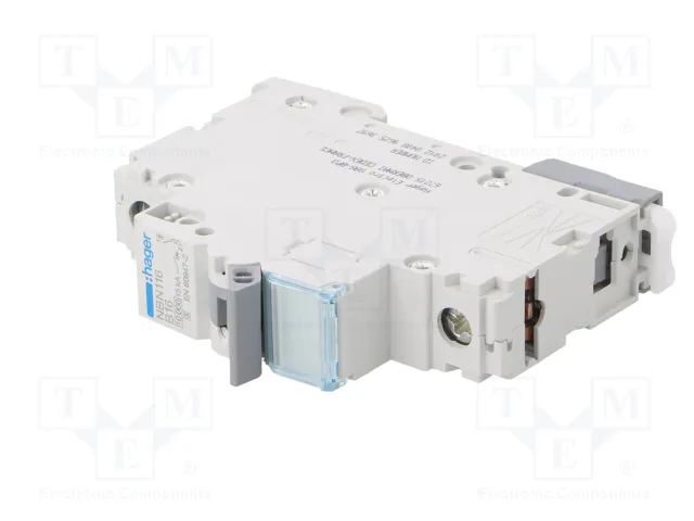 Hager NBN116 Interruptor Magnetotérmico Monopolar 16 A B-16A 10kA/15kA Hager NBN116 Interruptor Magnetotérmico Monopolar 16 A B-16A 10kA/15kA