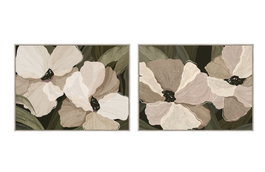 DKD Home Decor Cuadro Lienzo Flores Relieve Pack de 2