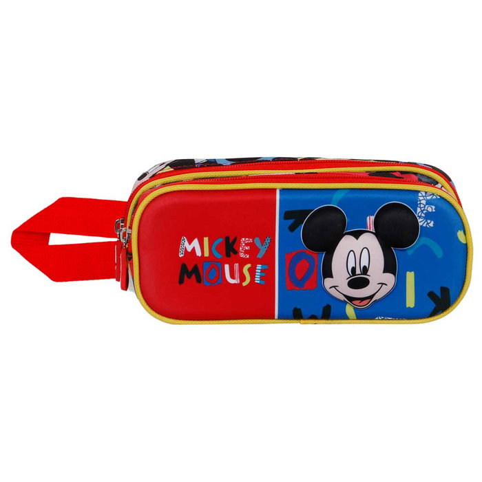 Disney Mickey Mouse Estuche Portatodo 3D Doble Joyful Azul con Relieve y Doble Compartimento Disney Mickey Mouse Estuche Portatodo 3D Doble Joyful Azul con Relieve y Doble Compartimento