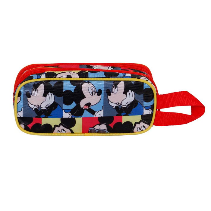 Disney Mickey Mouse Estuche Portatodo 3D Doble Joyful Azul con Relieve y Doble Compartimento Disney Mickey Mouse Estuche Portatodo 3D Doble Joyful Azul con Relieve y Doble Compartimento