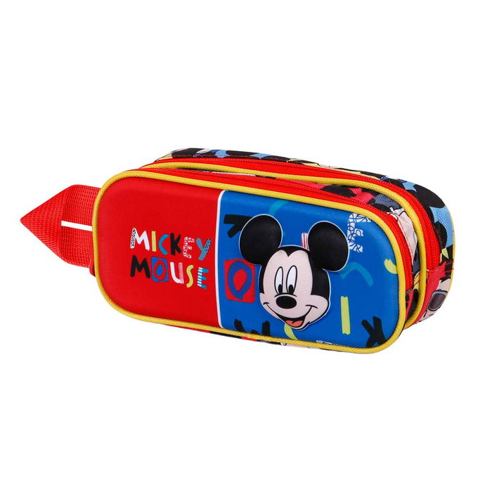 Disney Mickey Mouse Estuche Portatodo 3D Doble Joyful Azul con Relieve y Doble Compartimento Disney Mickey Mouse Estuche Portatodo 3D Doble Joyful Azul con Relieve y Doble Compartimento